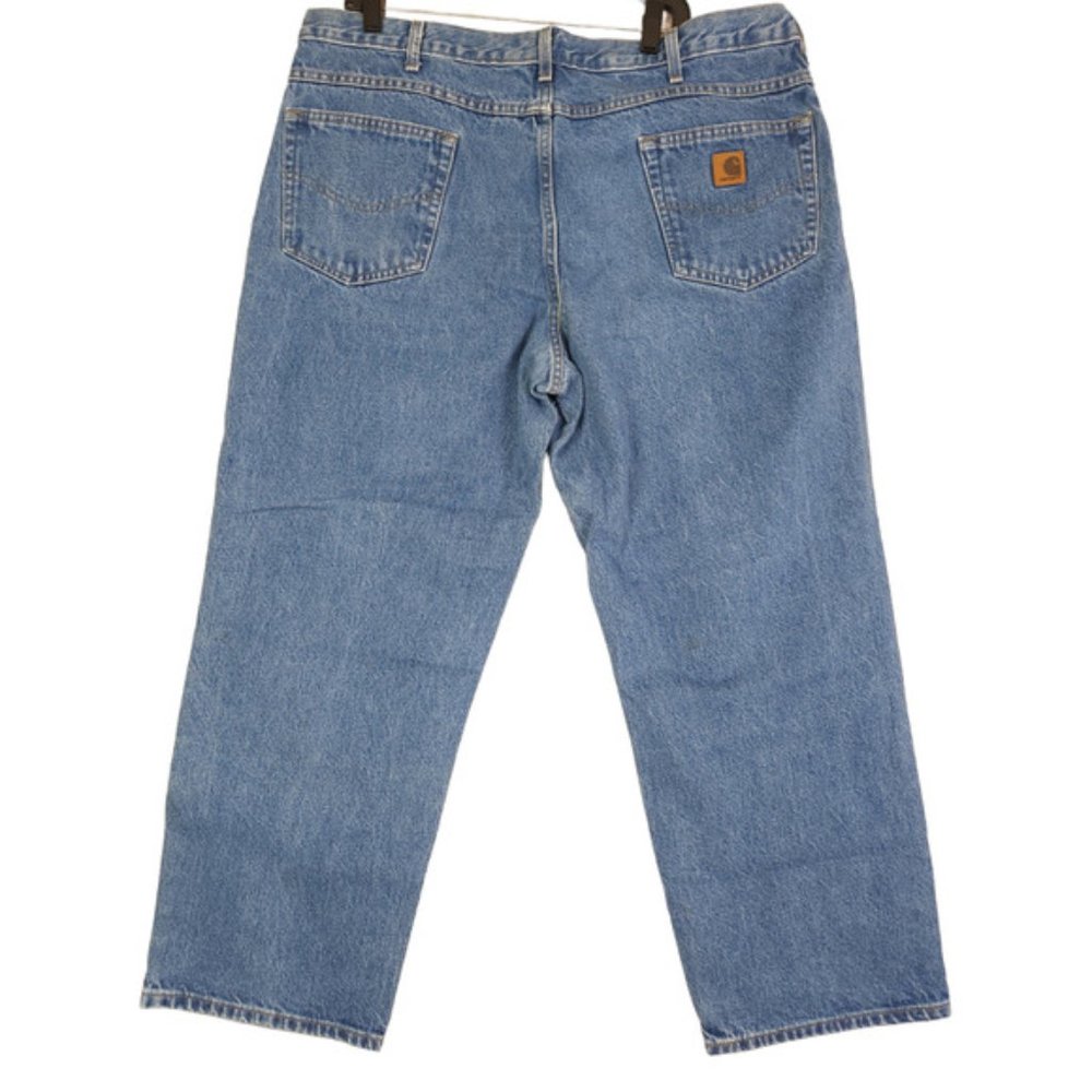 Men's Work Jeans Size 40X28 Blue Dungaree Fit Denim Straight Leg Cotton